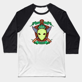 Radish and Knife Coat of Arms Baseball T-Shirt